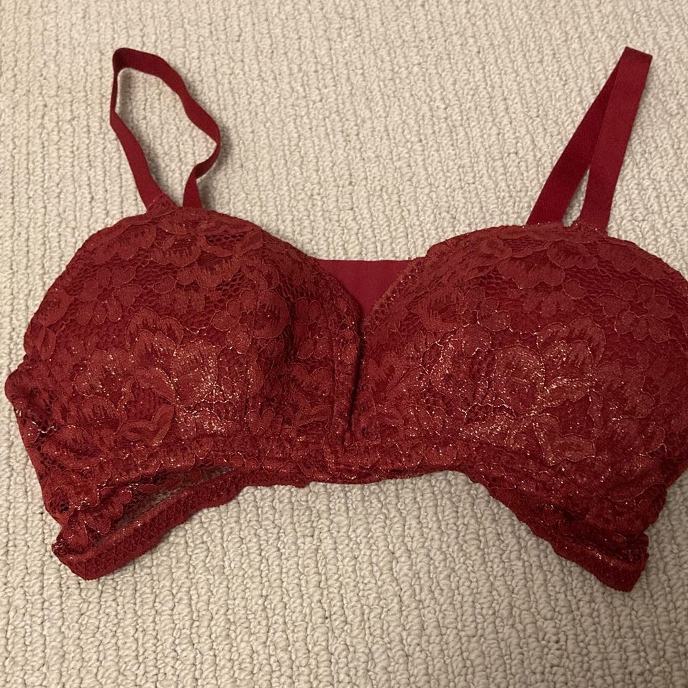 Knix Lace Bra in Rich Red